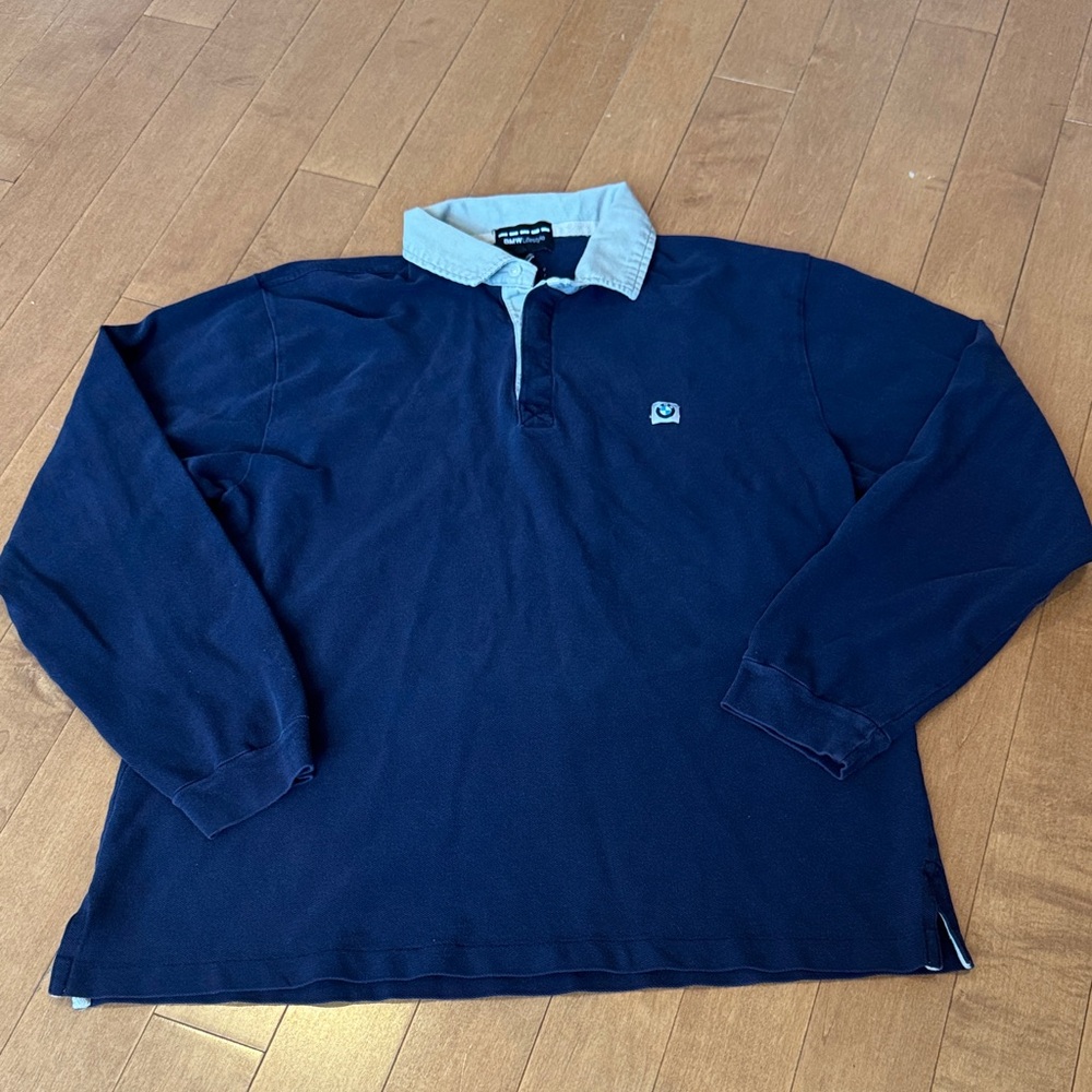 BMW Lifestyle Navy Blue Polo in XL